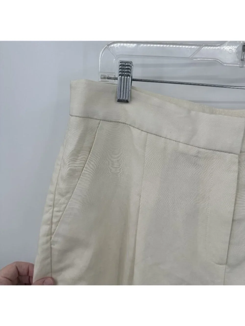 BANANA REPUBLIC pants trousers linen off white 16 career summer pleated office